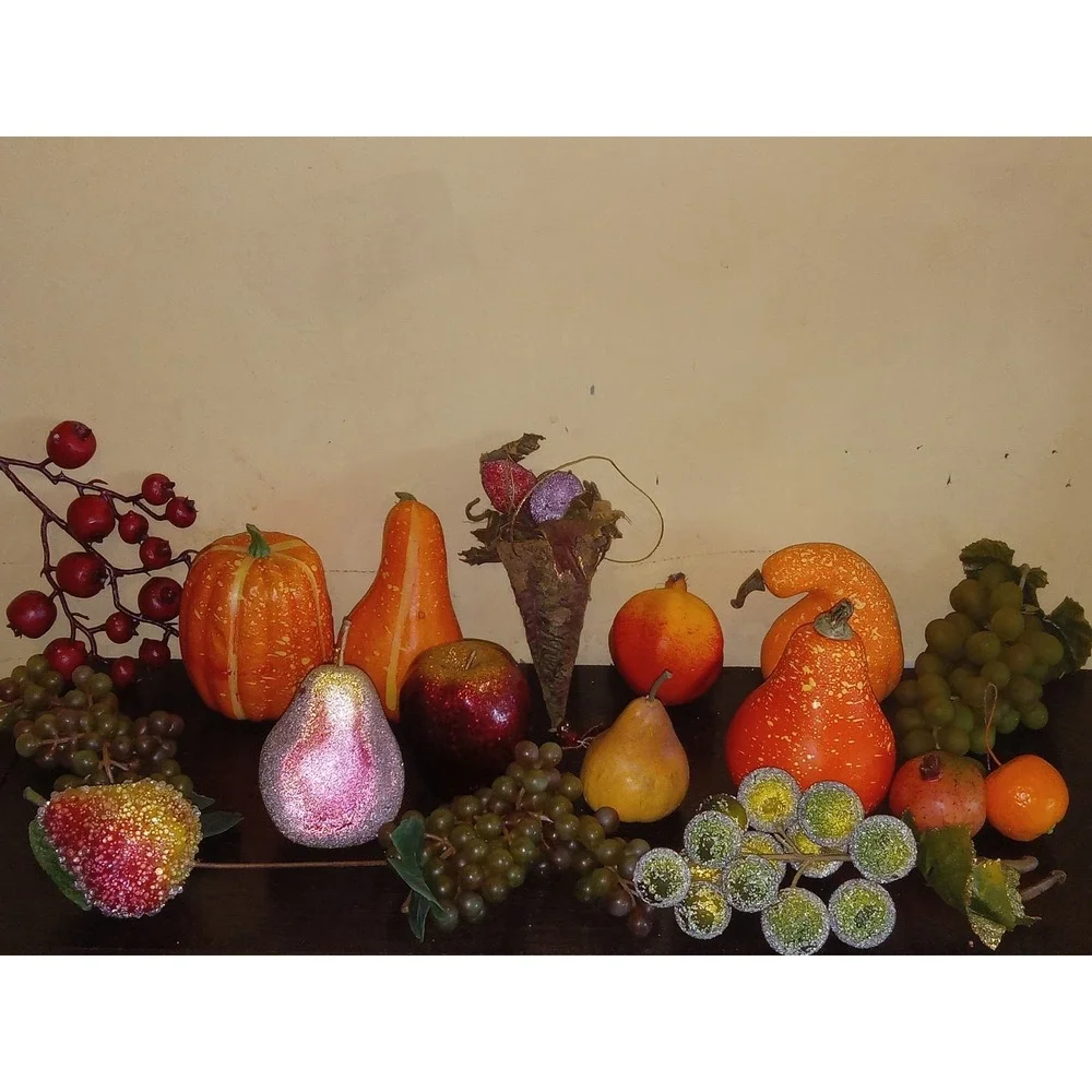 Vintage Artificial Faux Fruit Vegetables Realistic Sugar Coated Home Table Decor